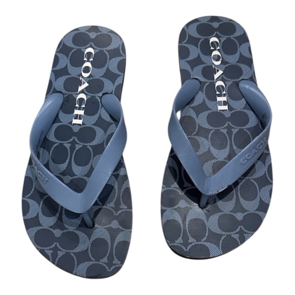 COACH Blue Flip Flops - Picture 1 of 3